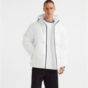 NWT Men Large H&M Men's Snow White Water-Repellent Puffer Jacket Size Large NEW